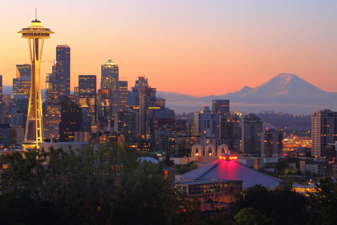 Photo of Seattle at sunrise